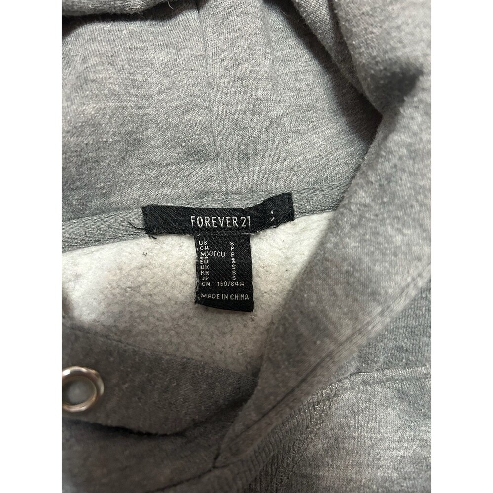Forever 21 Hoodie Pullover Sweatshirt Women's Small Gray Winter Clothing Teen - Picture 4 of 4